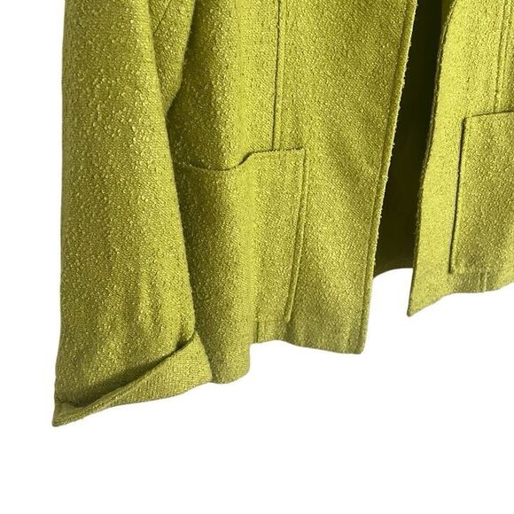 Coldwater Creek Shawl Collar Open Front Boucle Knit Wool Blend Jacket Green XS - Picture 5 of 8
